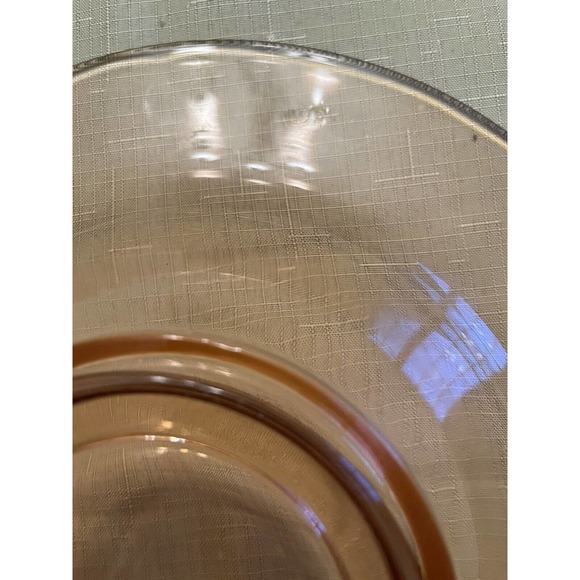 Vintage ClearPink Depression Glass Rolled Edge Console Bowl Serving Dish 11 1/4” - Picture 6 of 6